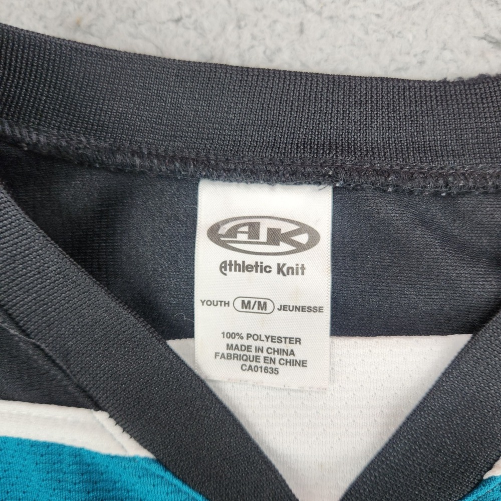 North Pittsburgh Wildcats Hockey Jersey Youth Size M Athletic Knit Teal - Picture 3 of 7
